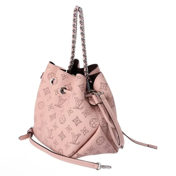Louis Vuitton Bella Mahina Calf Leather Magnolia Pink Bucket Shoulder Bag M57068 - Picture 7 of 15